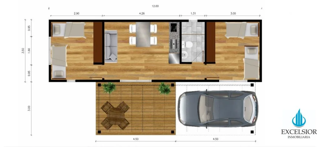 Casa transportable- 2 Dormitorios - Equipado - Imagen 1